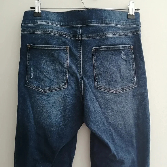 Spanx High Rise Distressed Ankle Skinny Jeans in Medium Wash Medium - Picture 7 of 16